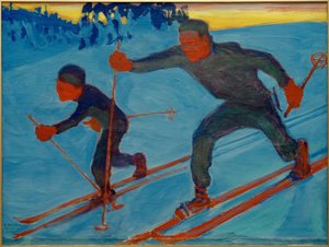 Akseli et Jorma en ski
