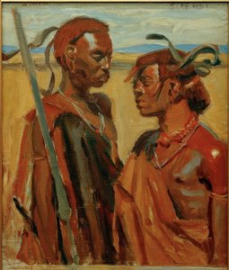 Deux guerriers Massaï - Akseli Valdemar Gallen Kallela
