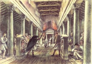 Intérieur du temple de Mithra - Alan Ernest Sorrell