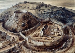 Château de Totnes, XIVe siècle, vers les années 1960
