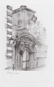 Ruelles de Londres : Seething Lane (litho)