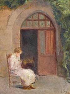 Fille assise à l