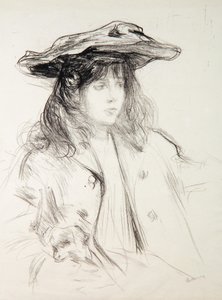 Yvette avec un chien - Albert de Belleroche