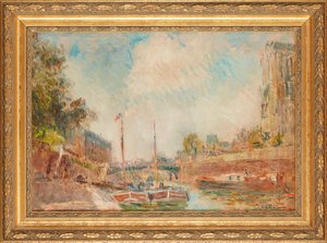 Notre-Dame depuis la Seine - Albert Charles Lebourg