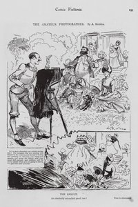 Famille posant pour un photographe amateur (gravure) - Albert (after) Robida