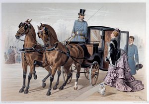 Coupe atteinte de chevaux anglais Estampe d