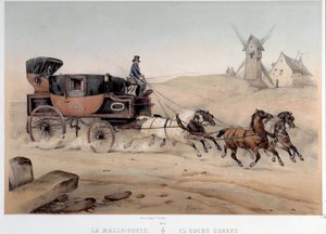 La poste aux chevaux desservant la ville de Saint-Étienne. Lithographie par Albert Adam, XIXe siècle. Paris, Musée Carnavalet - Albert Adam
