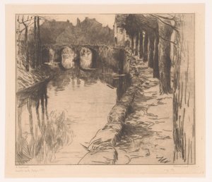 Vieux pont sur un canal à Dixmude