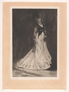 Femme debout avec des gants et un petit chapeau (Manette Salomon) - Albert Bertrand