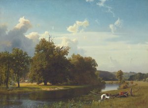 Paysage fluvial, Westphalie - Albert Bierstadt