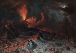 Le Vésuve à minuit - Albert Bierstadt