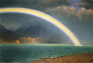 Arc-en-ciel sur le lac Jenny, Wyoming