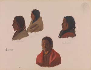 Études de chefs indiens faites à Fort Laramie - Albert Bierstadt