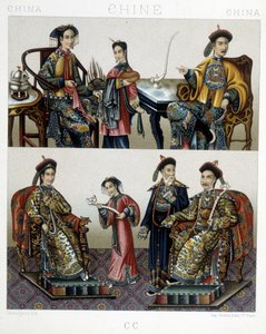 Aristocratie chinoise - dans « Le Costume Historique » par Racinet - Albert Charles August Racinet