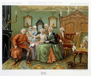 Bourgeois anglais dans leur intérieur - Albert Charles August Racinet