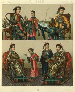 Illustration de la famille impériale de Chin; Chine - Albert Charles August Racinet