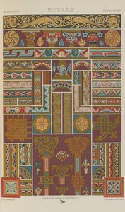 Moyen Âge, planche 40 de Ornement Polychromatique : Cent Planches en Or, Argent et Couleurs, 1873 - Albert Charles August Racinet