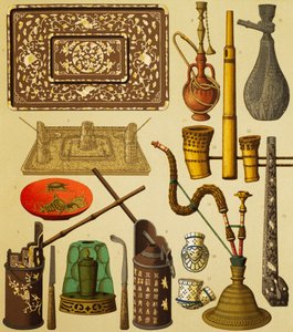 Pipe et objets utilisés par les fumeurs - Albert Charles August Racinet