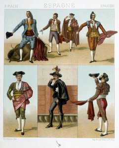 Costume de toréador en Espagne - dans « Le costume ancien et historique » par Racinet - Albert Charles August Racinet