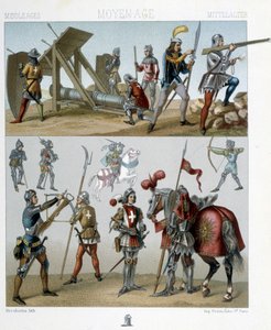 Guerriers au XVe siècle - dans « Le costume historique » par Racinet