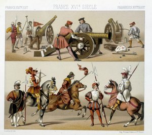 Guerriers du XVIe siècle - dans « Le costume historique » par Racinet - Albert Charles August Racinet