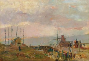 Le pont rustique près de Rouen - Albert Charles Lebourg