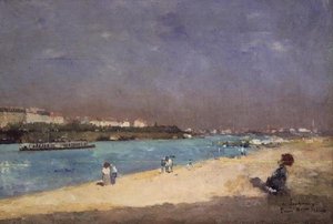 Vue des faubourgs de Paris depuis le Pont National, 1882