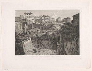 Vue de Tivoli, avec le temple de Vesta au loin