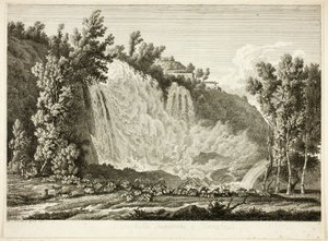 Cascade au-dessus de Tivoli, de Malerisch radirte Prospecte aus Italien