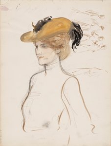 Femme avec un chapeau - Albert Edelfelt