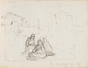 Croquis de caractère dans le paysage - Albert Edelfelt