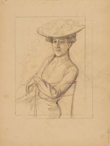 Femme assise avec un chapeau - Albert Edelfelt