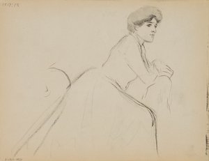 Femme assise, profil - Albert Edelfelt