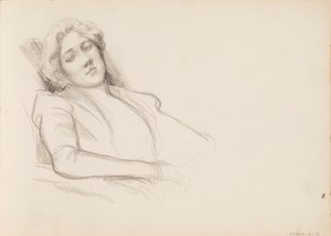 Femme assise, film à mi-corps - Albert Edelfelt