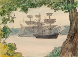 Des voiliers dans un paysage - Albert Edelfelt