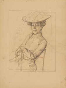 Femme assise avec un chapeau - Albert Edelfelt