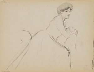 Femme assise, profil - Albert Edelfelt