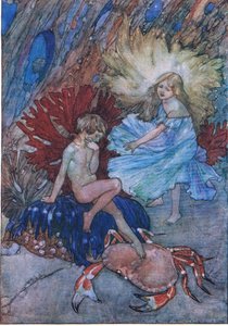 "Non, ne taquine pas ce pauvre crabe Tom", de The Water Babies publié par Humphrey Milford Oxford University Press, c.1930