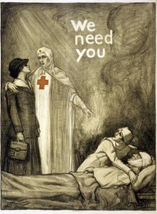 Affiche de recrutement de la Croix-Rouge, "Nous avons besoin de vous", pub. 1918 - Albert Edward Sterner