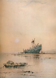 Marée basse à Leigh, vers 1899 - Albert Ernest Markes