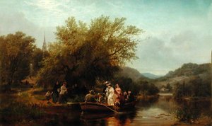 Le Jour de la Vie, ou Trois Fois à Travers la Rivière: Midi, La Fête de Mariage, c.1865 - Albert Fitch Bellows