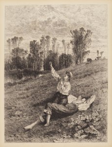 Sans titre (Garçons faisant voler un cerf-volant) - Albert Fitch Bellows