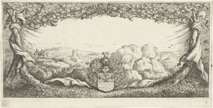 Cartouche avec paysage - Albert Flamen