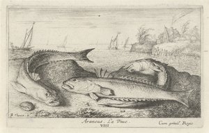 Trois poissons sur la plage - Albert Flamen