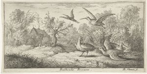 Paysage avec bécasses - Albert Flamen