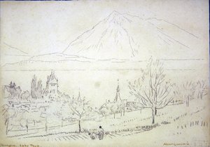 Lac de Thoune, Oberhofen - Albert Goodwin