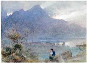 Stansstad et le Pilatus, Suisse, vers 1865-1932 - Albert Goodwin