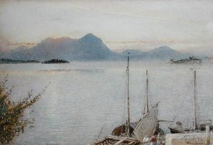 Lever de soleil depuis Baveno, Lago Maggiore - Albert Goodwin