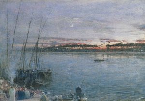 Le bac du Nil à Boulac - Albert Goodwin