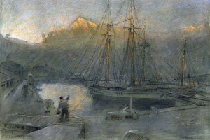 Le Port de Sollo, Majorque - Albert Goodwin